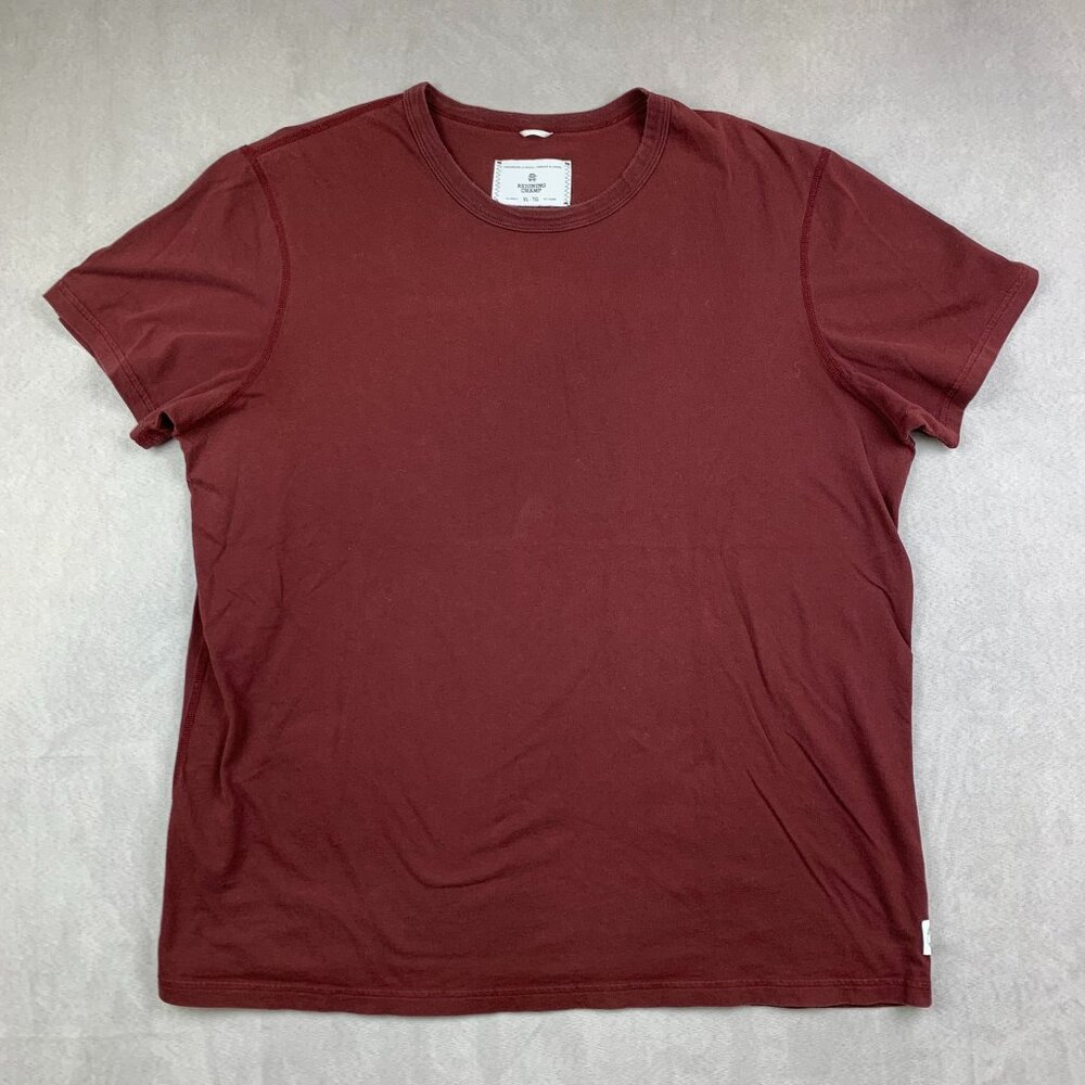Reigning Champ Men Shirt XL Red Burgundy Lightweight Jersey Standard 100% Cotton